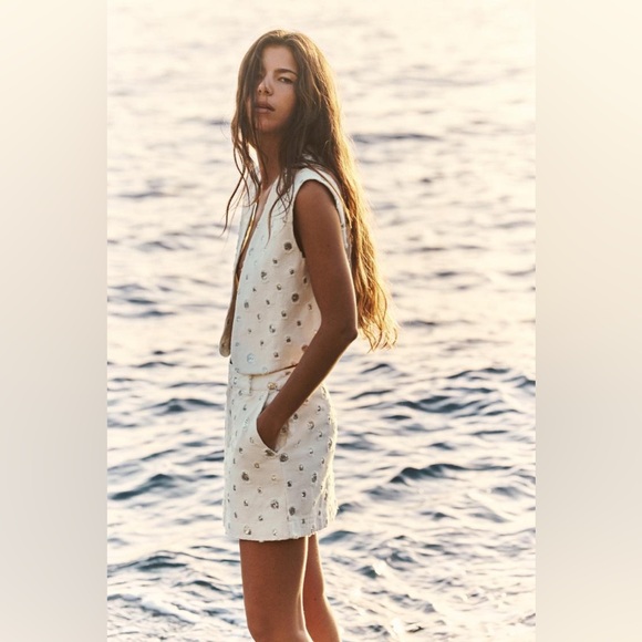 ZARA BLOGGER FAVORITE SEQUIN SKORT - Picture 6 of 13